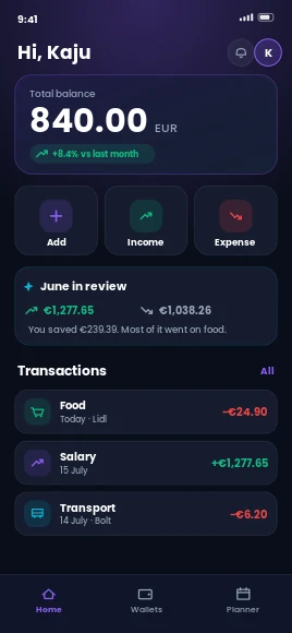 Kroku Home screen on a phone